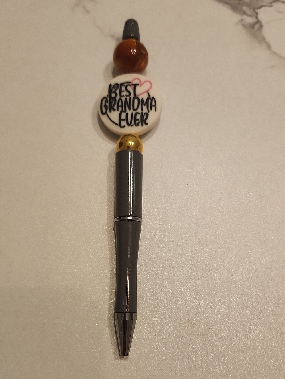 Best Grandma Ever Decorative Pen - Gray with Gold Accents